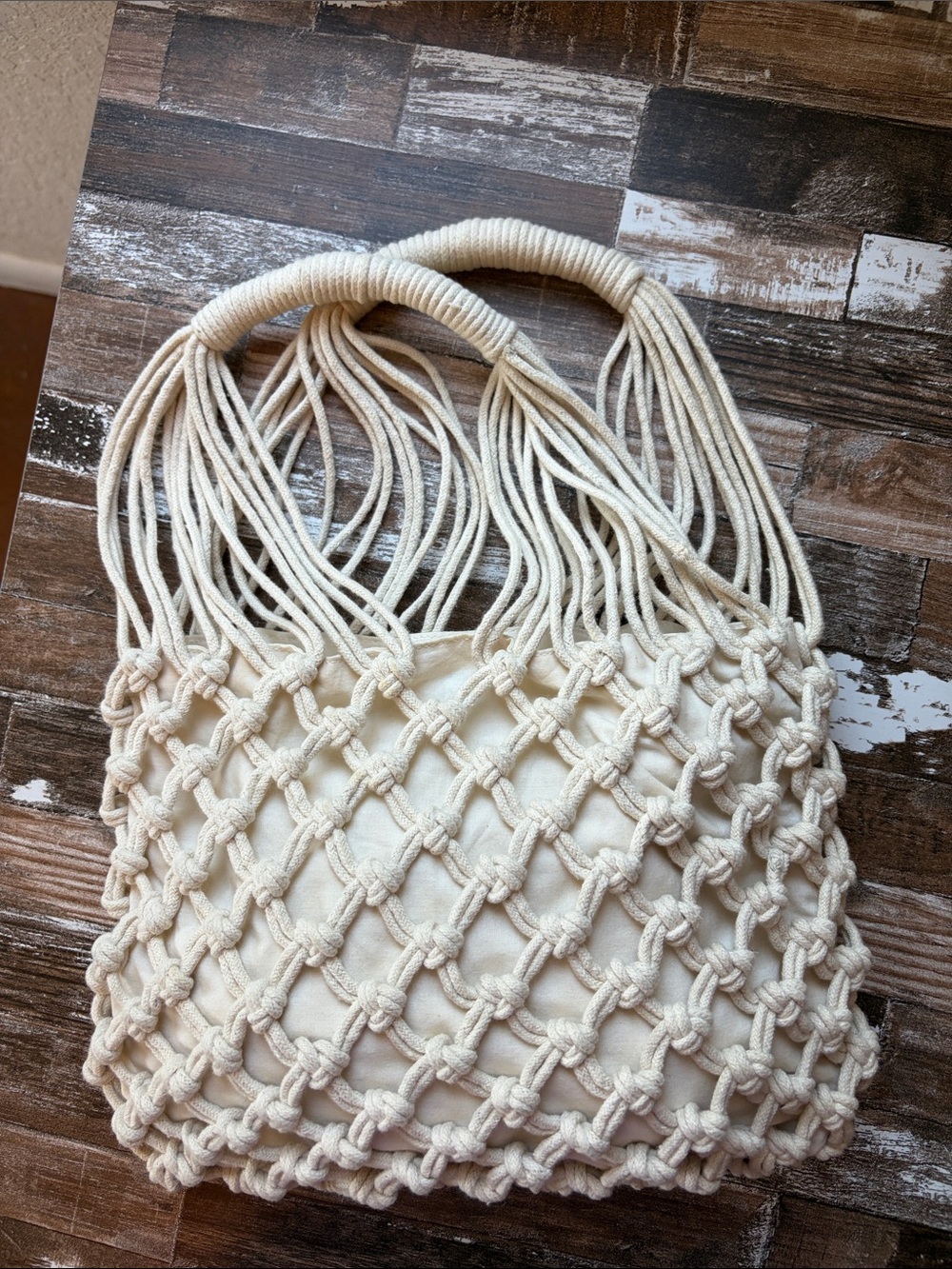 Forever 21 Cream Macramé Knot Bag - Picture 1 of 11